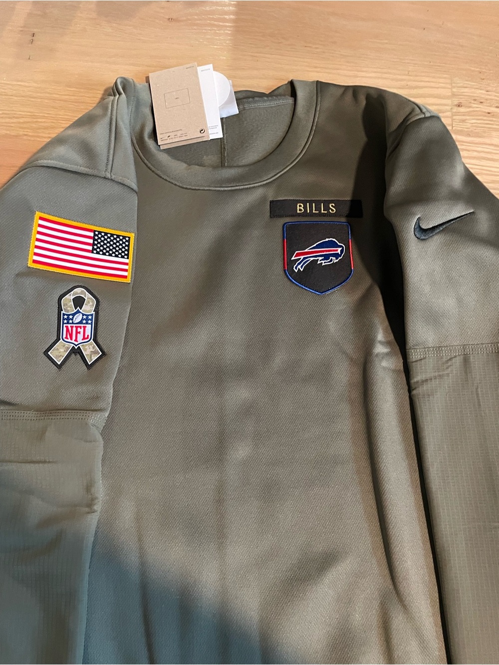 NFL Mens Buffalo Bills Olive Green Crewneck Sweatshirt